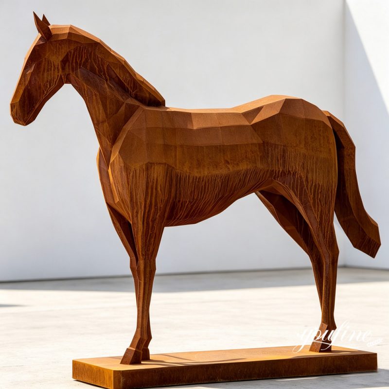 corten steel horse sculpture