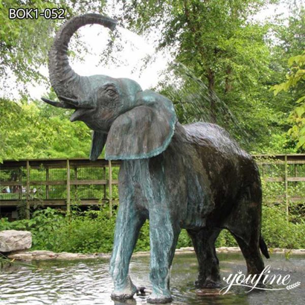 Bronze Outdoor Life Size Elephant Garden Statue Feng Shui Decor BOK1-052