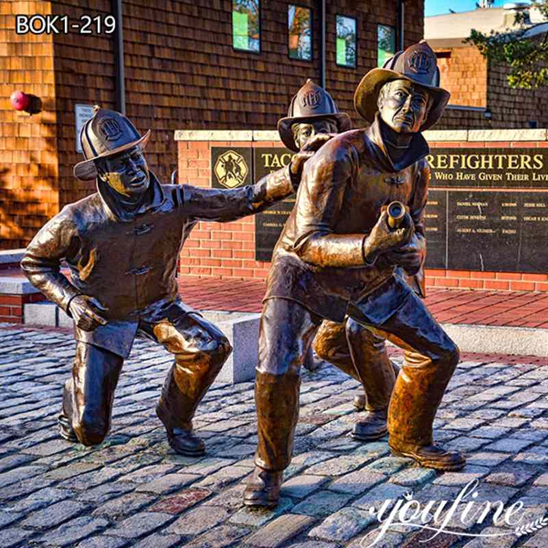 Bronze Life size Firefighter Garden Statues Tacoma Fallen Memorial BOK1-219