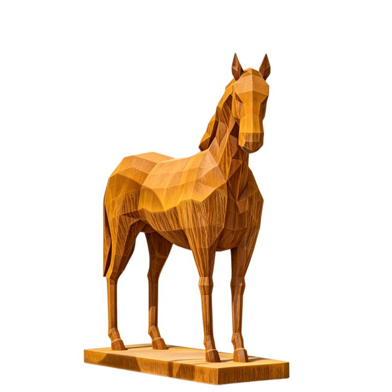 Corten Steel Geometric Horse Sculpture Art Decor Manufacturer CSS-653