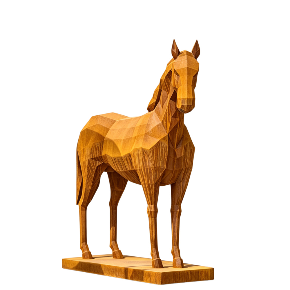 Corten Steel Geometric Horse Sculpture Art Decor Manufacturer CSS-653