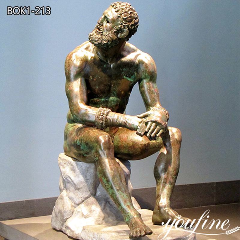 Bronze Greek Athletes Statue Ancient Famous Boxer at Rest Art BOK1-213