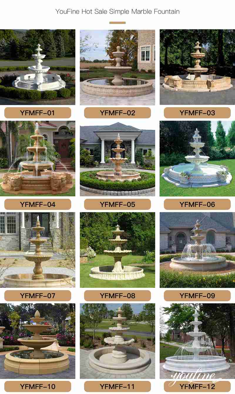 large outdoor fountains with pool - YouFine Sculpture (1)