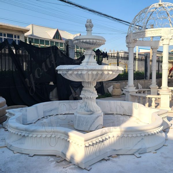 Natural 2 Tiers Marble Water Fountain Factory Supply MOKK-994