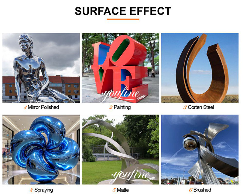 stainless steel sculpture finish options