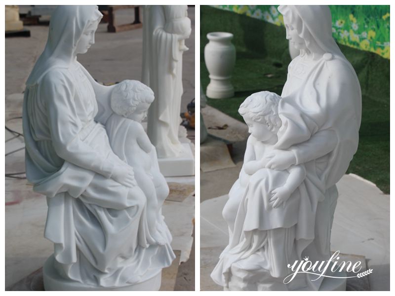 virgin mary holding jesus statue - YouFine Sculpture