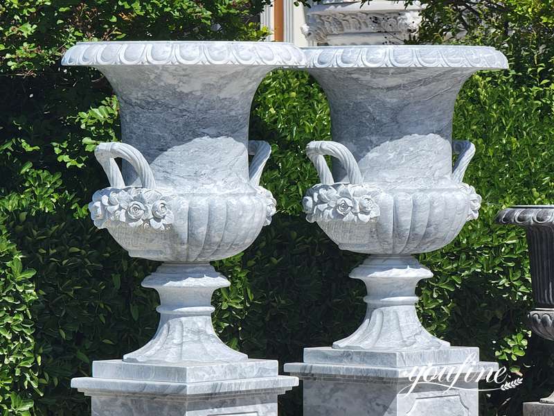 white marble flower pot - YouFine Sculpture (2)