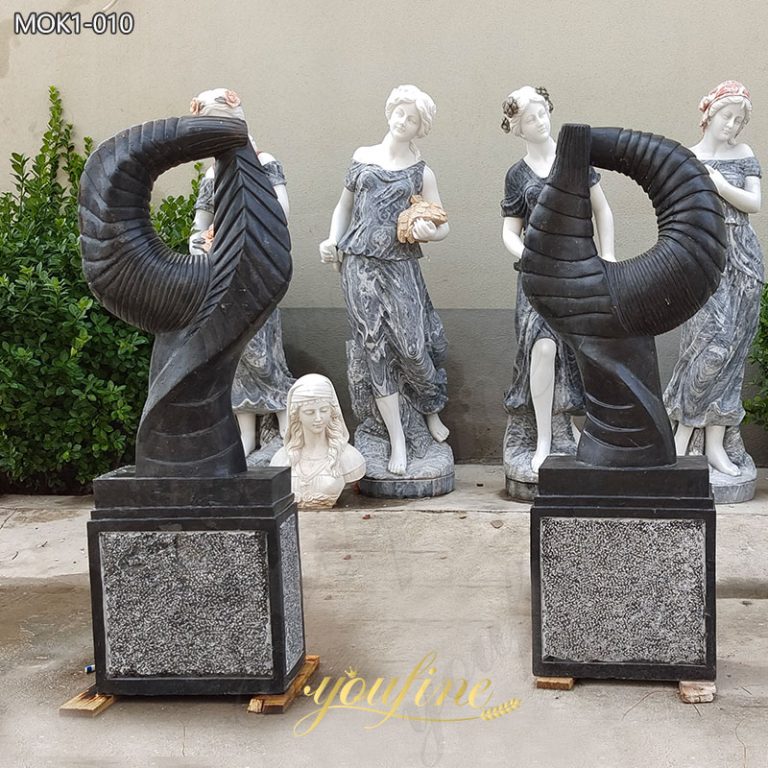 High Quality Modern Black Abstract Marble Statue for Sale