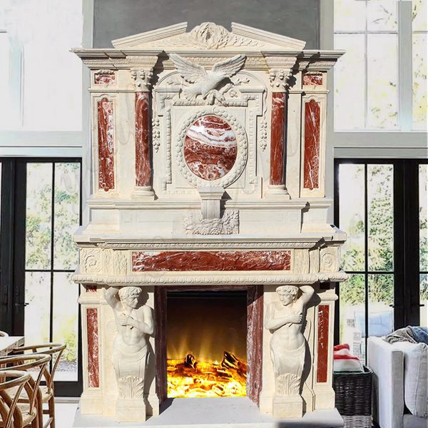 Large marble around fireplace-YouFine Sculpture