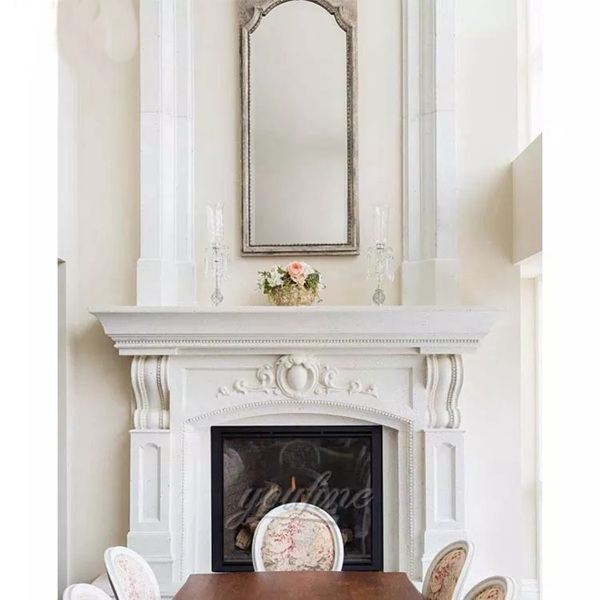 Large marble fireplace mantel-YouFine Sculpture