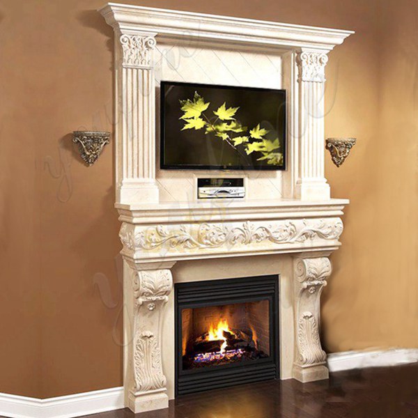 Large marble fireplaces surround-YouFine Sculpture