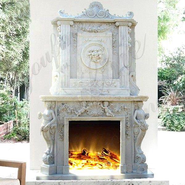 Large marble on fireplace-YouFine Sculpture
