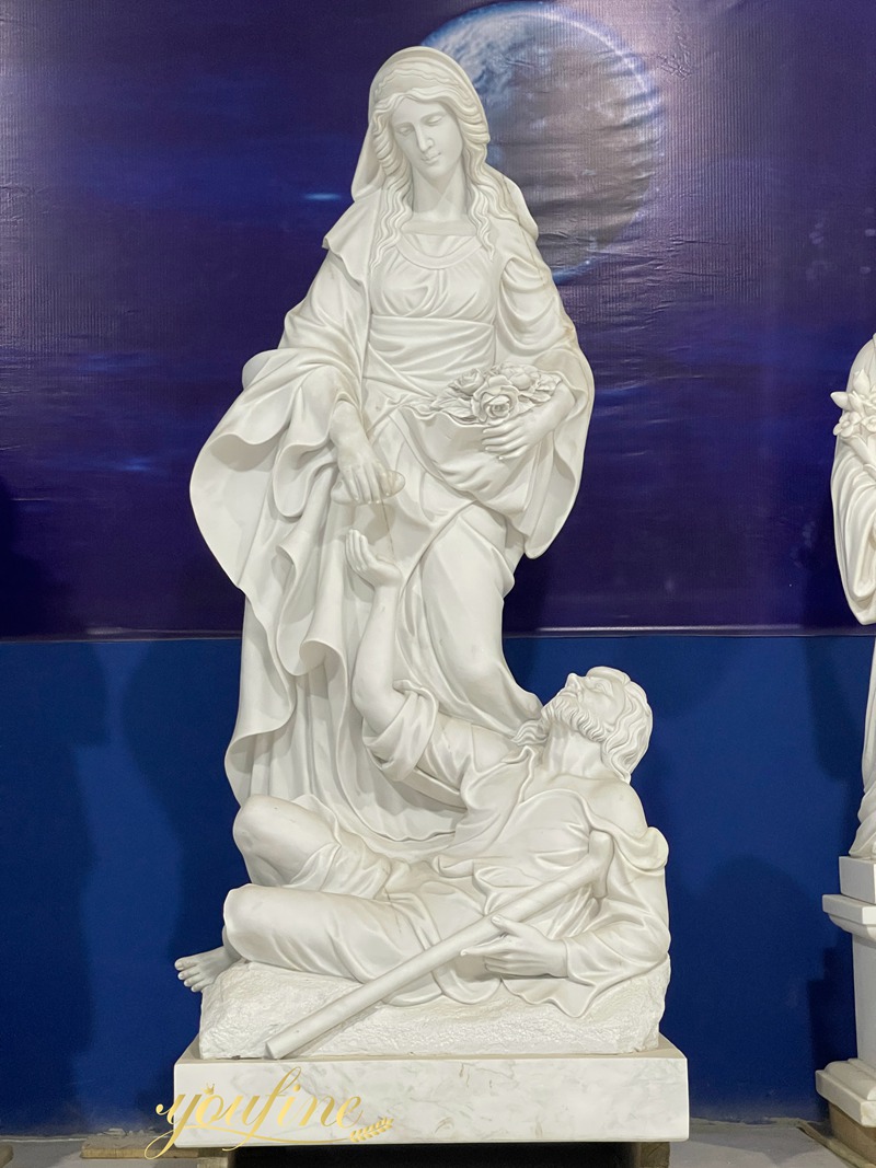 Marble St Elizabeth of Hungary Statue