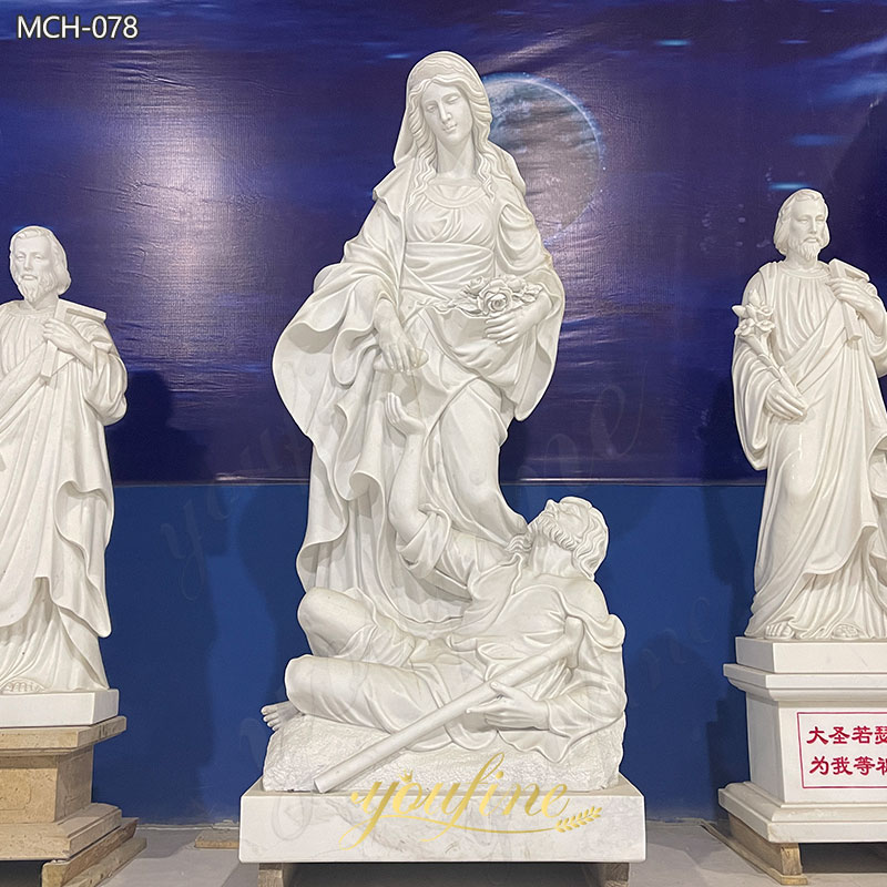 Marble St Elizabeth of Hungary sculpture