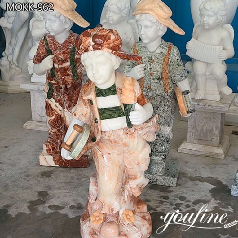 Hand Carved Life Size Figure Marble Garden Statue for Sale MOKK781