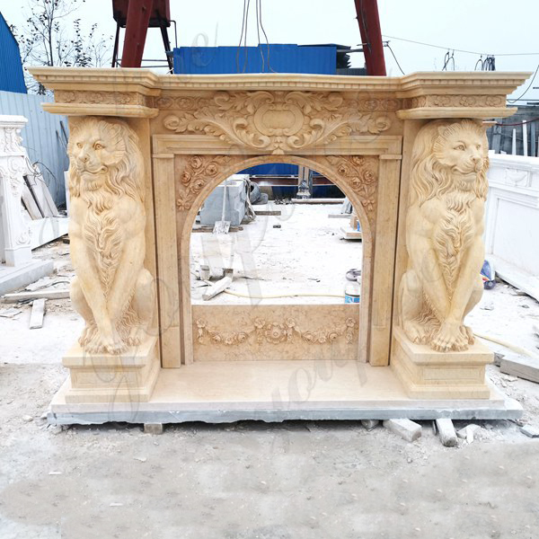 Modern marble fireplace and surround-YouFine Sculpture