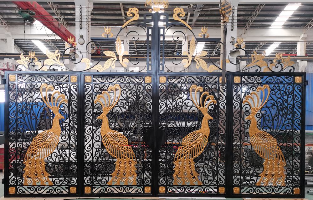 Peacock art Iron Gate for sale