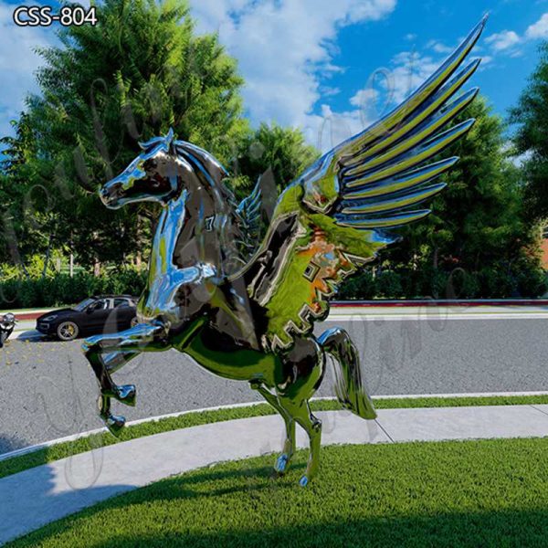 Stainless Steel Horse with Wings Statue Outdoor Decor CSS-804 (2)