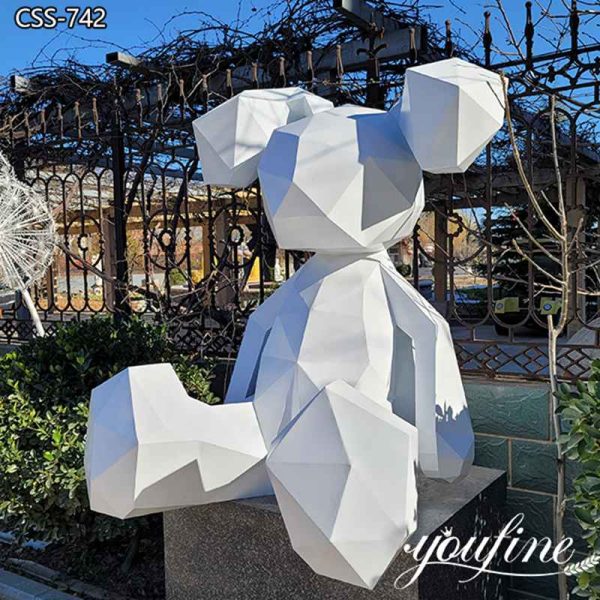 White Metal Rabbit Sculpture Outdoor Decor for Sale CSS-742 (2)