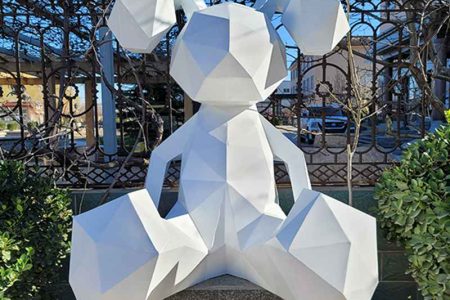 White Metal Rabbit Sculpture Outdoor Decor for Sale CSS-742