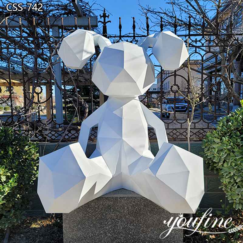 White Metal Rabbit Sculpture Outdoor Decor for Sale CSS-742