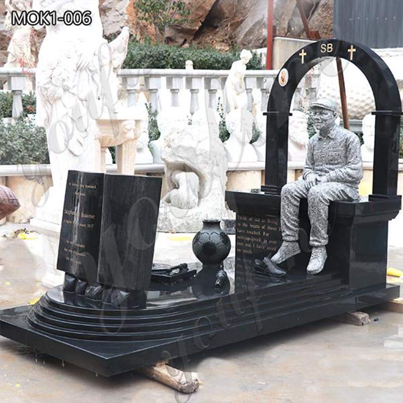 Black Granite Tombstone Modern Unique Design Prices Factory Supplier MOK1-006