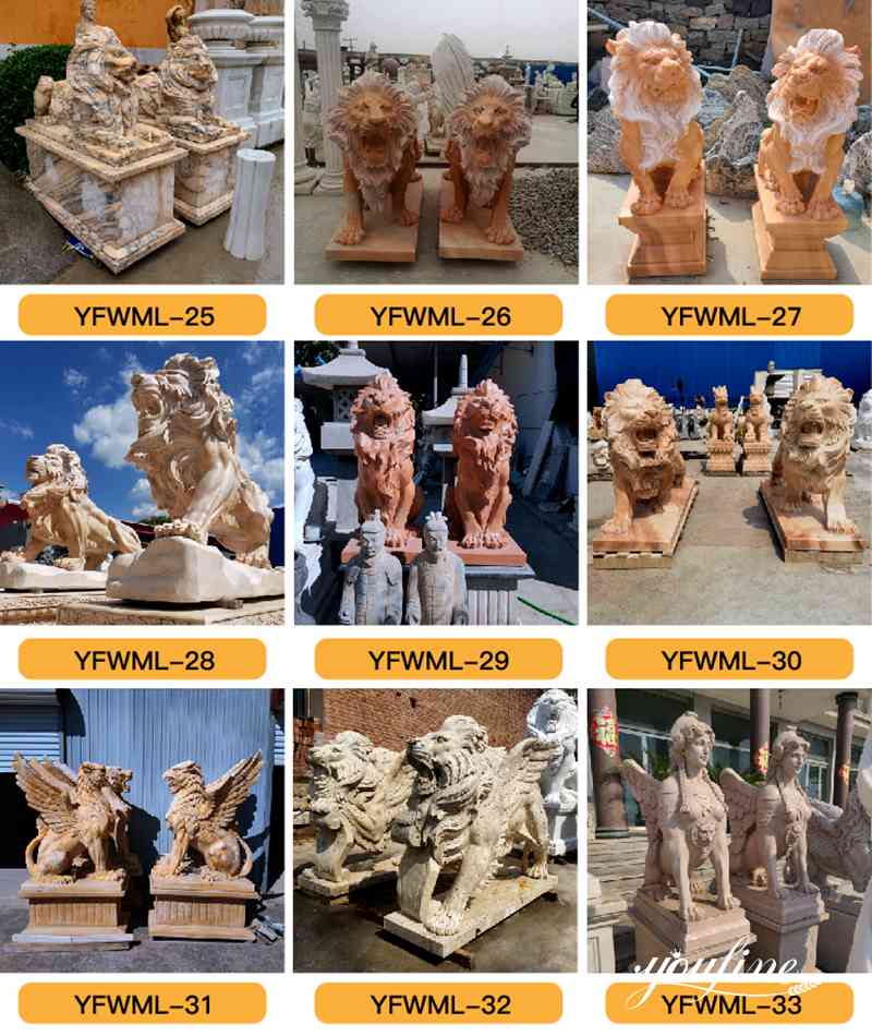 more lion statue outside house - YouFine Sculpture