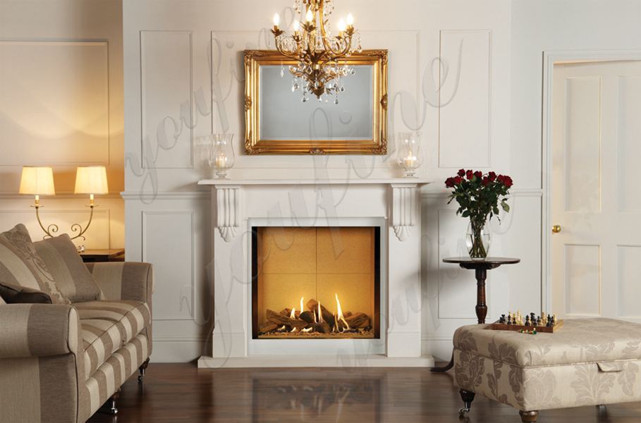 marble fireplace decor-YouFine Sculpture
