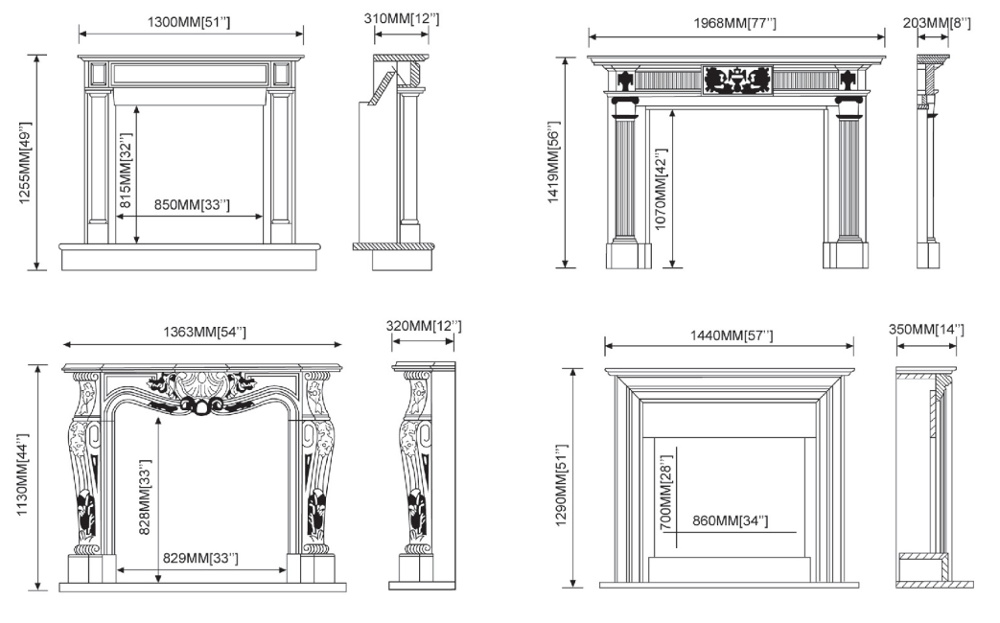 marble fireplaces modern-YouFine Sculpture