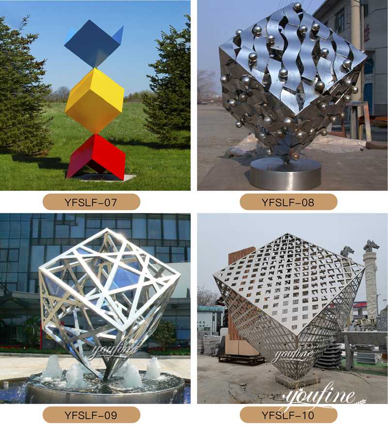 metal cube sculpture - YouFine Sculpture (2)