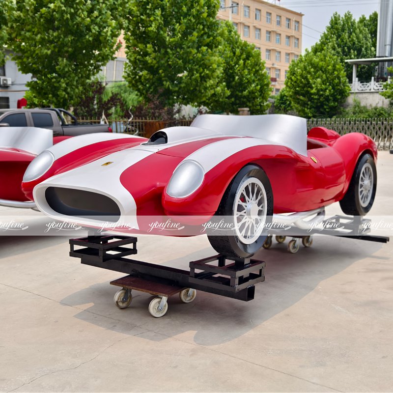 painted stainless steel metal car sculpture