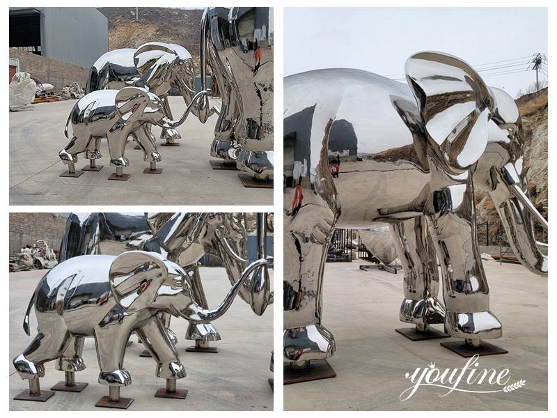 stainless steel elephant - YouFine sculptures (1)