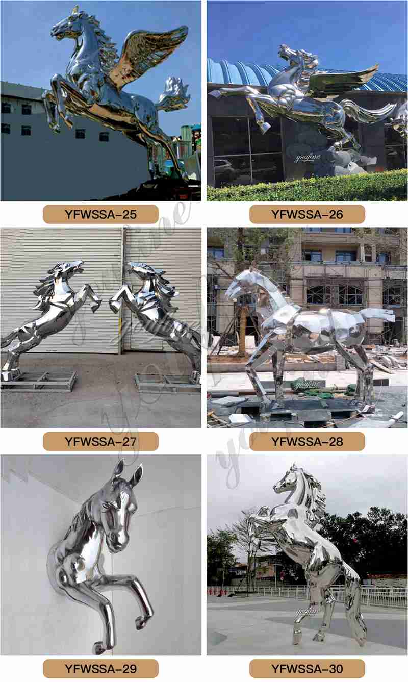 stainless steel horse sculpture - YouFine Sculpture