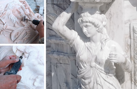 white marble fireplace repairs-YouFine Sculpture