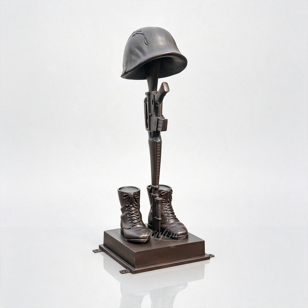 Bronze Fallen Soldier Battlefield Cross Statue BOK1-291