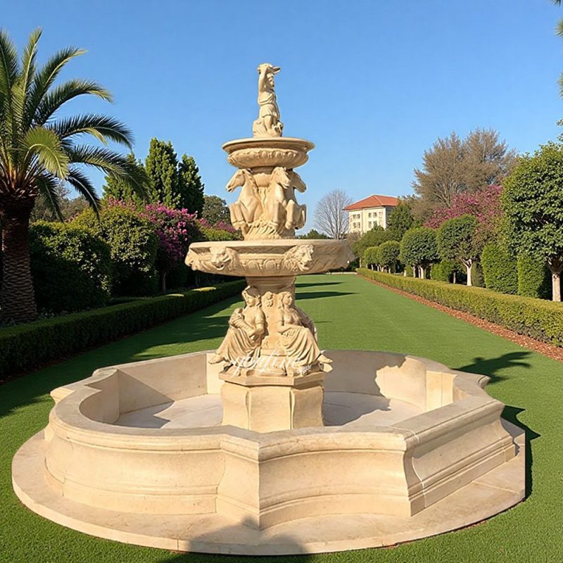 Rearing Horse and Muse Sculpture Commercial Fountain MOKK-417