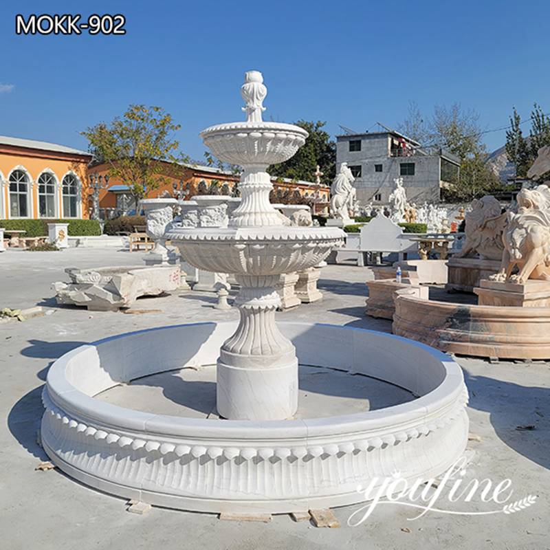 High Quality Tiered White Marble Fountain Factory Supplier MOKK-902