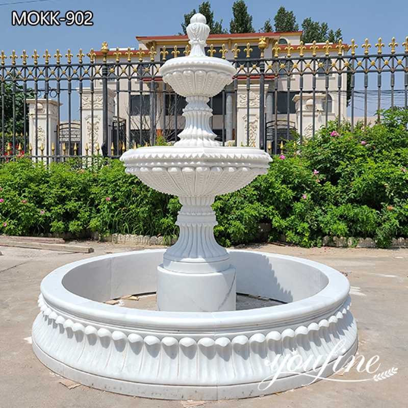 High Quality Tiered White Marble Fountain Factory Supplier MOKK-902