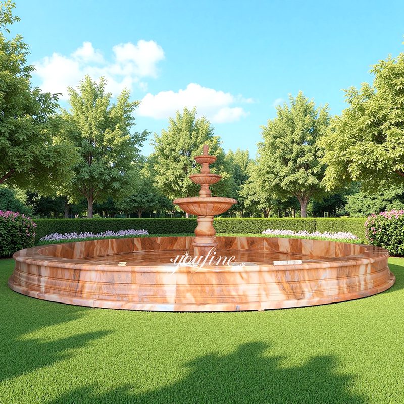 marble Tiered Fountain with Basin