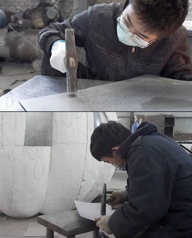 Large stainless steel sculpture process - YouFine Sculpture (1)