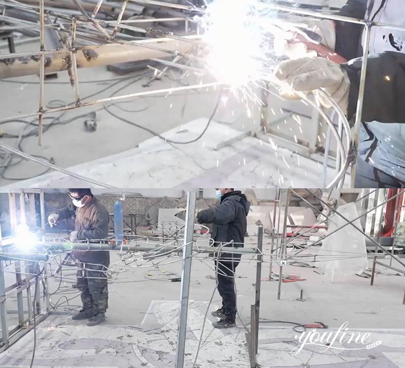 Large stainless steel sculpture process - YouFine Sculpture (4)