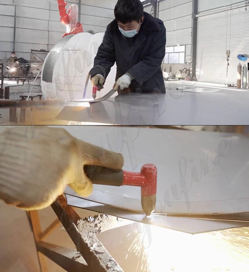 Large stainless steel sculpture process - YouFine Sculpture (5)