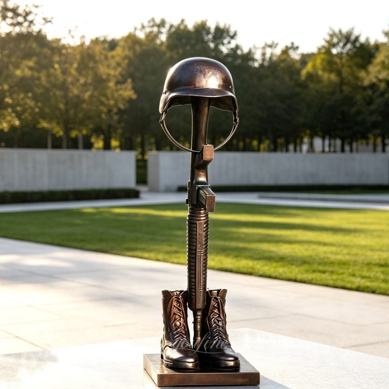 Life-size battlefield cross statues