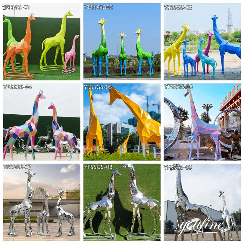 Metal giraffe sculpture - YouFine Sculpture