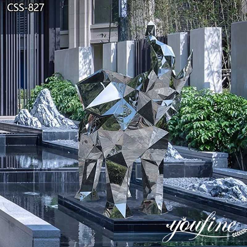 Modern Metal Abstract Geometric Elephant Sculpture for Sale CSS-827 (2)