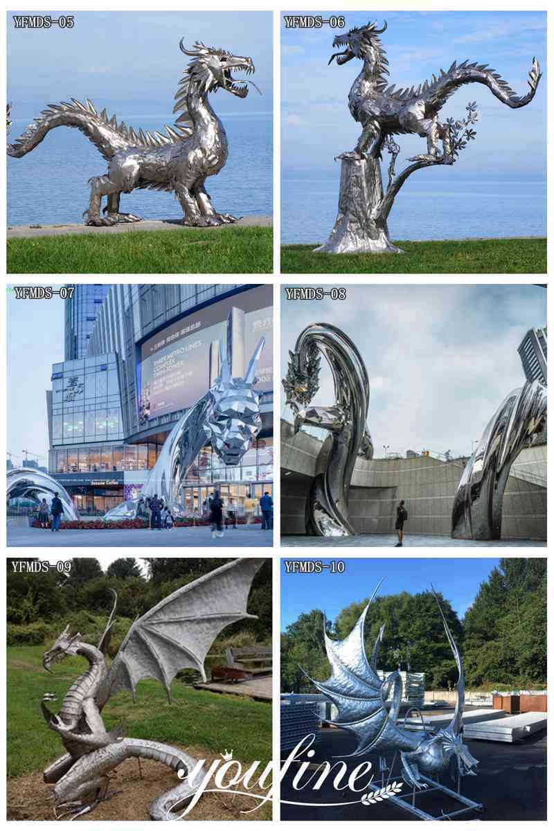 Stainless Steel Dragon Sculpture - YouFine Sculpture (2)
