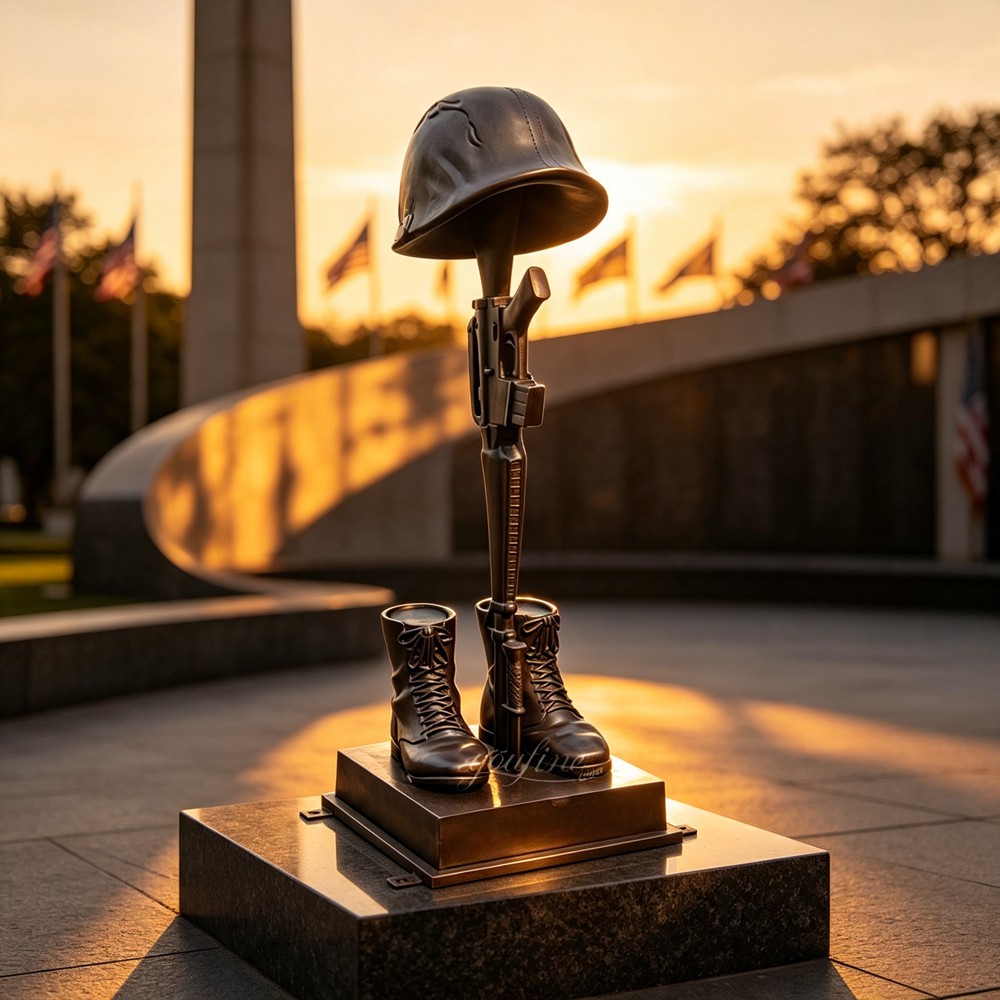 bronze Battlefield Cross Statue for Veterans park