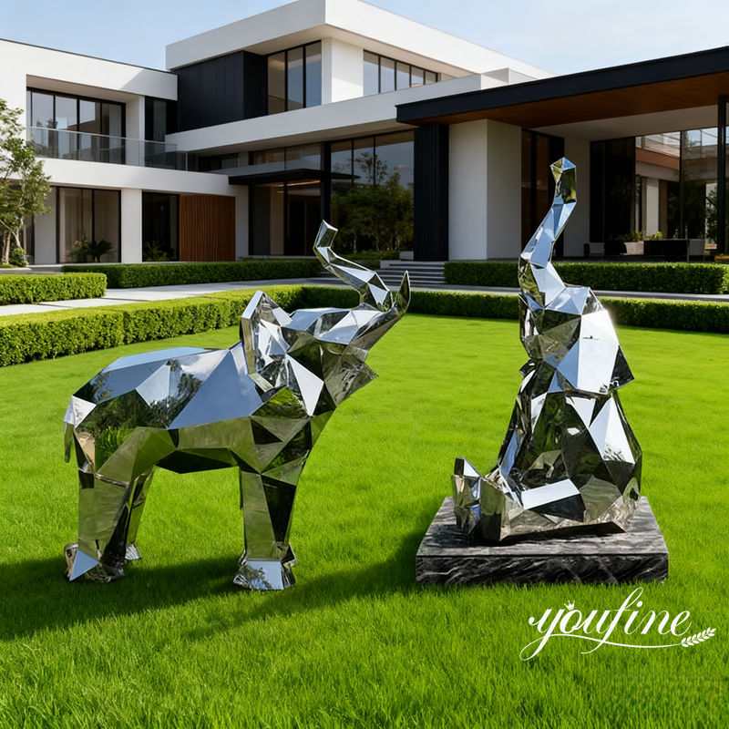 modern geometric elephant sculpture