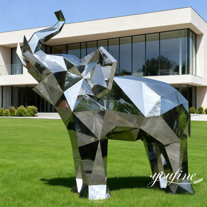 geometric art elephant sculpture