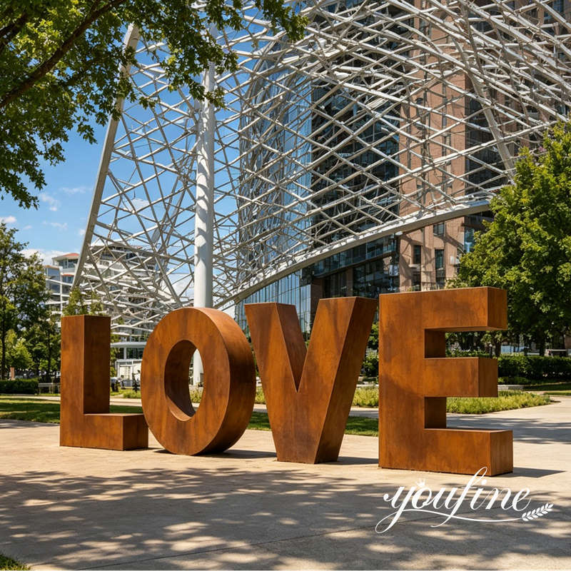 metal love theme sculpture